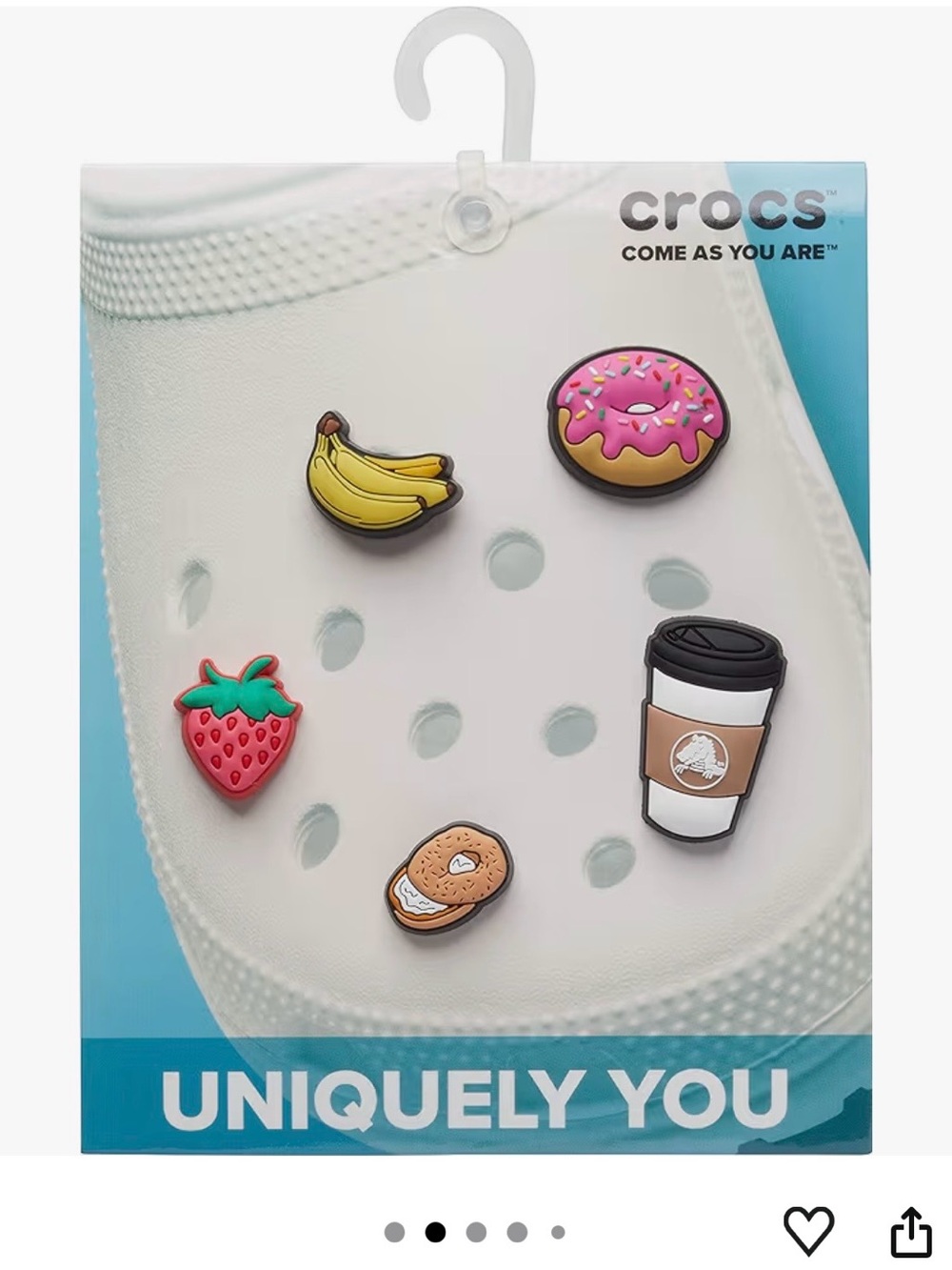 Crocs Kids White Shoe Charms - Fun Fruit & Snack Jibbitz Set